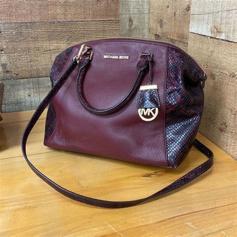 michael kors riley medium satchel merlot